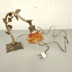 Bronzen Tafellamp Met Glazen Bloem thumbnail 8