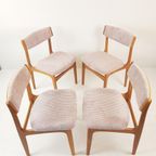 4 Vintage Roze Stoelen Licht Roze Ribstof Gerestaureerd thumbnail 7