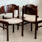 4 Donkerbruine Vintage Stoelen Jaren 70 thumbnail 8