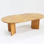 Vintage Deense Ronde Uitschuifbare Eettafel Tafel Massief Hout thumbnail 8