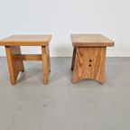 Vintage Eetkamer Set Schragentafel Bank Stoelen Krukken ´60 thumbnail 20