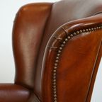 Mooie Klassieke Schapenleren Oorfauteuil Met Een Prachtig Voorkomen En Een Fijne Zit thumbnail 4