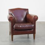 Prachtige, Strak Afgewerkte Design Fauteuil/Armchair Gemaakt Van Schapenleer thumbnail 2