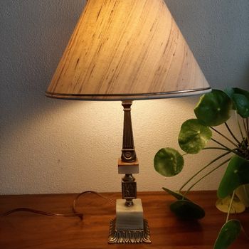Vintage Onyx Marmer Messing Lamp