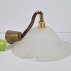 Vintage Zakdoek Hanglamp Glas Messing Verstelbaar Regency 70 thumbnail 11