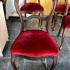 Set Van Vier Mahoniehouten Stoelen Biedermeier Eetkamerstoel thumbnail 4