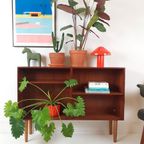 Vintage Deens Vakken Kastje Boeken Teak Hout Fineer thumbnail 2