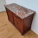 Vintage Antiek Dressoir Commode Ladekast Badkamermeubel Met Marmer Blad 702 thumbnail 6