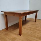 Vintage Franse Boeren Eettafel Eetkamertafel Tafel Met Lades Teakhout thumbnail 6