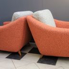 Set Of Pink And Grey Club Chairs 1960S thumbnail 7