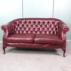 Rundlederen Vintage 2 Zits Chesterfield Bank thumbnail 8