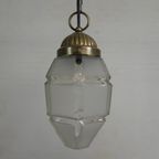 Art Deco Hanglamp Met 6 Hoekige Kap Aan Ketting, Jaren 30 thumbnail 6