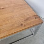 Salontafel, Wagondeur Eiken, Aluminium Frame thumbnail 3