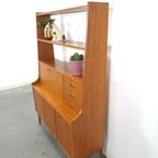 Teak Fineer Kast Uit Zweden Met Klep En Lades thumbnail 15