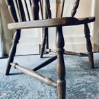 Antieke Windsor Chair. Spijlen Stoel. Origineel. thumbnail 2