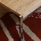 Salontafel Van Travertijn En Chroommetaal, 1970 thumbnail 5