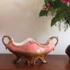 Antieke Prachtige Art Nouveau Majolica Florale Jardinière thumbnail 2