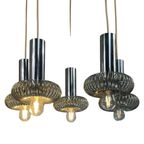 Honsel (Germany) - Chandelier With 5 Chromed Pendants - Including Ceiling Mount- Hanging Pendant thumbnail 4