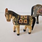 Indiaas Ghodi Huwelijks Paard Beeldjes Houten Paardjes Beeld thumbnail 2