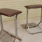 Set Van 2 Vintage Chrome En Vinyl Kruks Krukjes thumbnail 8