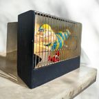 Vintage Upcycled Decoratie / Lamp : Duiker In Vogelkooi thumbnail 3