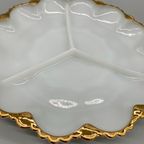 Vintage Serveerschaal Melkglas Met Gouden Rand Jaren 60 thumbnail 6