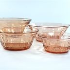 Vintage Roze Glazen Schalen Set thumbnail 5