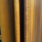 Hoge Italiaans Vintage Dressoir Kast Met Walnoot Hout En Glas thumbnail 12