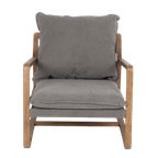 Prachtige Wabisabi Lounge Stoel Charles Canvas Grey thumbnail 2
