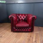 Rode Chesterfield Clubfauteuil thumbnail 8