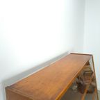 Fineer Toonbank, Winkel Vitrine Met Schuifdeuren, Vintage Vitrinekast thumbnail 4