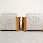 Set Van 2 Bamboo En Rottan Fauteuils Met Grafisch Patroon thumbnail 8