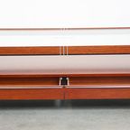 Prachtige Art Deco Salontafel Van Schuitema Uit De Decoforma Serie Met Een Glazen Blad En 4 Lades thumbnail 3