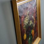 Olieverfschilderij Met Stilleven Van Vaas Met Bloemen thumbnail 5