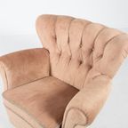 Swedish Modern Lounge Armchairs In Velvet Upholstery, 1950’S thumbnail 14