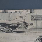 Vintage Jean Luc Beghin F-16 Tekening Print 1975 Op Plaat thumbnail 10