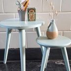 Set Van 2 Vintage Krukken, Krukjes Met Jeans Stoffering thumbnail 8
