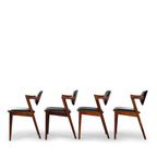 Reupholstered Rosewood Z-chair : No. 42 By Kai Kristiansen 1960s, Set Of 4 thumbnail 13