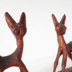 2 Vintage Houten Hertjes Bambi Hertje thumbnail 4