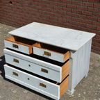 Oude Commode Met Marmer Blad Ladekast Tv Meubel thumbnail 7