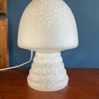 Hb Glas Mushroomlamp Gespikkeld Wit , Mat / Satijn Jaren 60-70 Design Glazen Lamp thumbnail 3