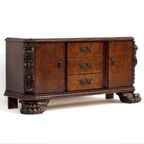Uniek Dressoir In Notenhout Met Lades En Leeuwenpoten, 19e Eeuw thumbnail 3