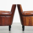 Set Van 2 Zeer Mooie Sierlijke Schapenleren Armchairs Met Een Luxe Afwerking thumbnail 4