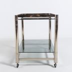 Italian Modern Chromed Steel Serving Cart/side Table, 1970’s thumbnail 4