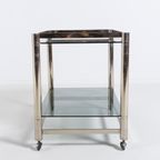 Italian Modern Chromed Steel Serving Cart/Side Table, 1970’S thumbnail 4