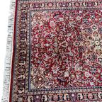 Perzisch Sarough Vloerkleed Donkerrood 155X230Cm - Vintage Tapijt - Rood Beige Blauw - Reliving thumbnail 4