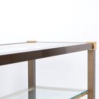 Messing En Glas Consoletafel, 1970s thumbnail 10