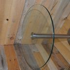 Rond Bijzettafeltje Glazen Blad Metalen Poot thumbnail 3