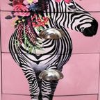 Hoge Roze Ladekast “zebra”, 5 Lades, Eclectisch thumbnail 5