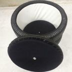 Jaren 60 Vintage Zwarte Poef Voetenbank Schuine Pootjes thumbnail 5